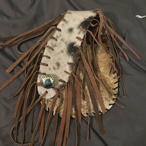 Leather cowhide belt bag